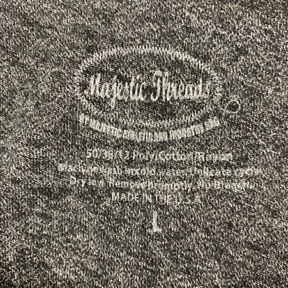 Chicago White Sox MLB Black Majestic Threads Lallapalooza Ringer Crewneck Shirt - Picture 3 of 5